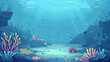 ocean underwater copy space empty background vector cartoon illustration, sea underwater