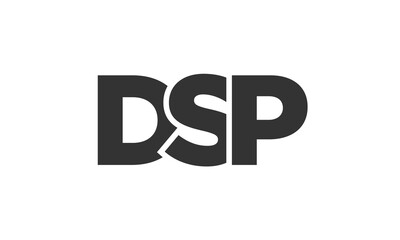 Poster - DSP logo design template with strong and modern bold text. Initial based vector logotype featuring simple and minimal typography. Trendy company identity.