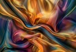   A computer-generated image features a multicolored background with wavy, flowing lines that curve and undulate in the bottom half