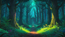 Background With Forest Ai Generate Wallpaper