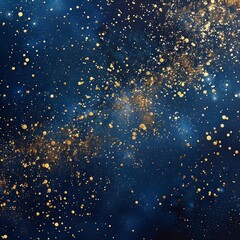 Poster - A blue sky with gold stars scattered throughout. The stars are small and shiny, giving the impression of a sparkling night sky. Scene is one of wonder and awe