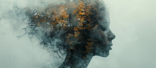 Wall Mural - Remember that it's okay to ask for help and take steps towards managing your panic disorder. Double exposure