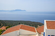 The mountain village of Nikia – characteristic Greek isles architecture, views of a Aegean Sea
