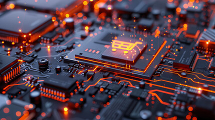 Poster - A computer chip with a shopping cart on it