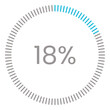 18% Loading. 18% circle diagrams Infographics vector, 18 Percentage ready to use for web design ux-ui