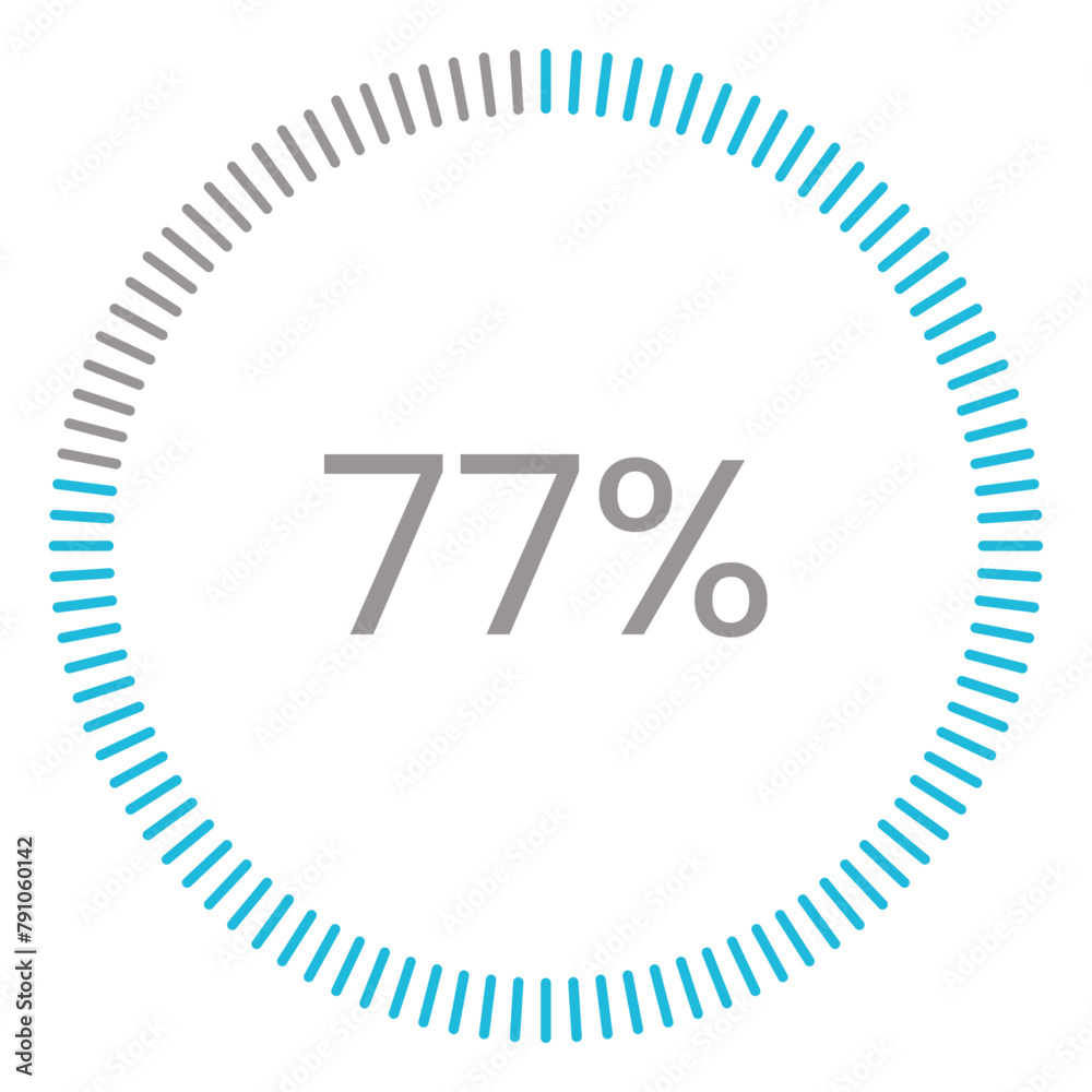 77% Loading. 77% circle diagrams Infographics vector, 77 Percentage ...
