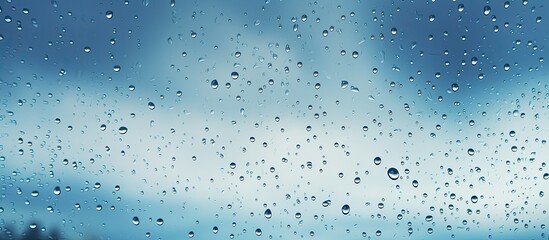 Sticker - A window close-up with raindrops