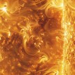A detailed depiction of sunspots and the granular texture of the sun's photosphere, highlighting the sun's turbulent nature. Seamless Pattern, Fabric Pattern, Tumbler Wrap, Mug Wrap.