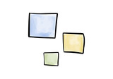 Fototapeta Dinusie - Watercolor doodle element. Colored squares. Vector illustration.