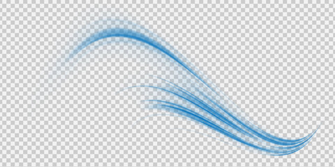 Poster - abstract blue wave background. wavy transparent curved lines in the form of the movement of sound wa