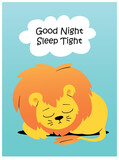 Fototapeta  - good night sleep tight nursery card