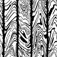  Seamless pattern with wood plank  texture - hand drawn black and white vector illustration.