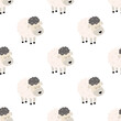 seamless pattern with cartoon sheep
