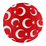 Fototapeta Tulipany - Soccer ball with Turkey team flag isolated on white