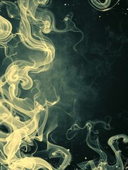 Sticker - Glowing golden smoke swirls dynamically against a dark atmospheric background.