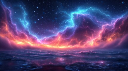 Starry sky, Beautiful color Space abstract background.