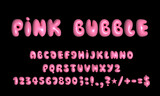 Fototapeta Dziecięca - Pink bubble font. Inflated alphabet 3D ballon letters and numbers.