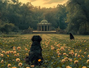 Wall Mural - dog in the park