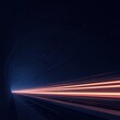 Train Passes Through Dark Blue Tunnel with Bright Lights Creating Blurred Effect, Perfect for Advertisements and Film Scenes