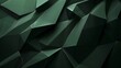 abstract, dark green, geometric, polygonal surface creating a play of light and shadow
