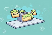 A Playful Slice Of Bread Toasts Itself In A Toaster, Its Golden Surface Becoming The Canvas For A Masterpiece Of Avocado Toast