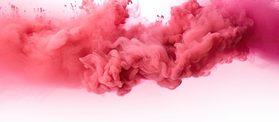 Poster - pink smoke on white background