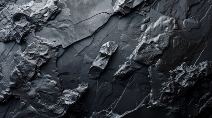 Poster - A close up of a black and white picture with some rocks, AI