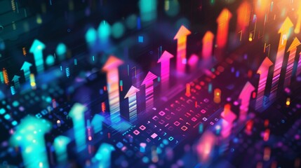 Poster - Abstract pattern of arrows representing market trends AI generated illustration