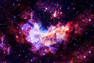 Wall Mural - the cosmic nebula is red. elements of this image furnished by nasa