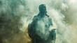 © Ibad - Statue of Jesus Christ in smoke,