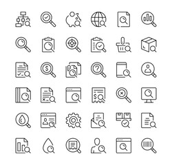 Poster - search icons set. vector line icons. black outline stroke symbols