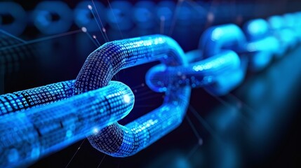 Poster - Blockchain technology securing data transactions  AI generated illustration