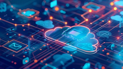 Poster - Cloud governance policies guiding usage and security  AI generated illustration