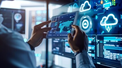 Poster - Cloud monitoring tools keeping performance in check  AI generated illustration
