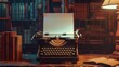 Vintage Typewriter with Modern Screen Mockup, Old Meets New, AI Created