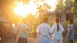 A softfocus image of a group of volunteers holding a free clinic in a rural area their blurred backgrounds a reminder of the expansive impact of their compassionate healthcare support. .
