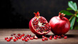 pomegranate on a black background