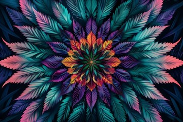Poster - A bright and colorful flower stands out against a stark black background, creating a striking contrast