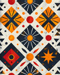 Afro Futuristic Tribal Monochrome Pattern: Vibrant Geometric Artwork in Black and White