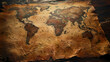 Vintage Artwork Map Background - Geographic Art, Vintage Map, World Map, Vibrant, Painting