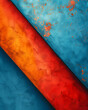 Blue and orange abstract painting for home decoration, modern and minimalist wall art