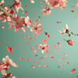 Peach Blossom Petals In Surreal Motion | Close-Up High-Resolution | Luxury Fine Art Photography