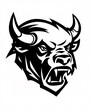 Bold Buffalo: Vibrant Artwork, Vinyl Sticker Style, Clean Black & White Design, Focus on Thick Lines, Clear Background