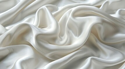 Canvas Print - Detailed close-up view of a plain white fabric material, showing texture and fibers up close