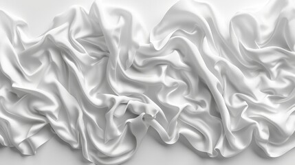 Aufkleber - Detailed view of a pristine white cloth laying on a smooth white surface