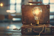 A briefcase with a light bulb, illustrating innovative business solutions