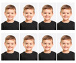 © New Africa - Passport photo, collage. Boy on white background, set of photos