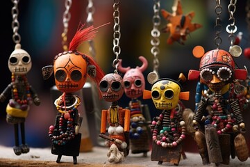 Wall Mural - Voodoo Dolls: Arrange jewelry with voodoo dolls and mystical symbols.