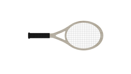 Wall Mural - Light wood racket for big tennis isolated on transparent and white background. Tennis concept. 3D render