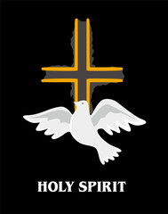 Wall Mural - holy spirit with birds and golden cross
